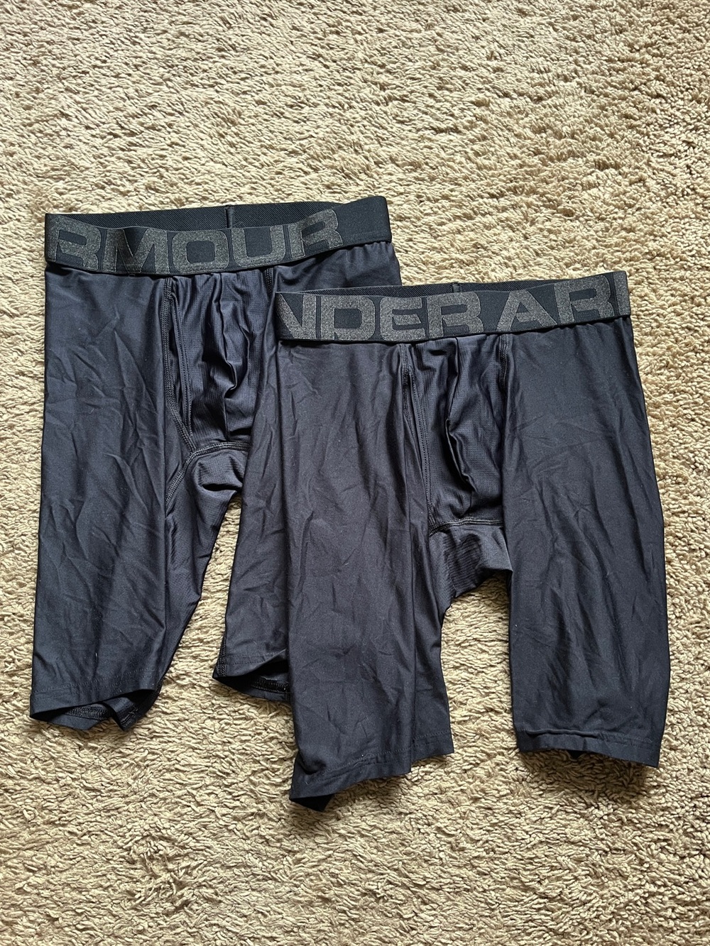 Under Armour Men's Black Tech Boxerjock Compression Boxer Briefs - 2 Pack - XS